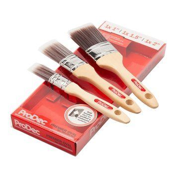 Set 3 Pensule ProDec cu M&acirc;ner din Lemn &ndash; Oval Head pentru Vopsele pe Bază de Apă