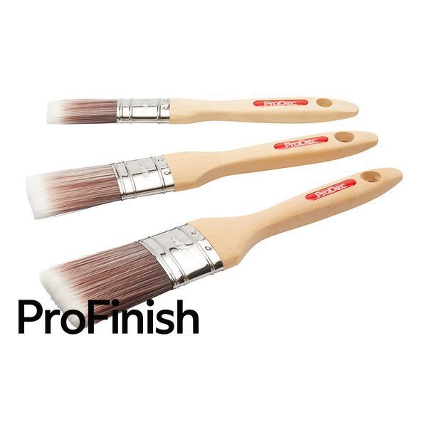 Set 3 Pensule ProDec cu M&acirc;ner din Lemn &ndash; Oval Head pentru Vopsele pe Bază de Apă