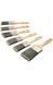 ProDec Professional Brush Set &ndash; 5 Pieces (38 mm, 50 mm, 75 mm) + 1 Angled Brush &ndash; for Washable Paints, Lacquers, and Stains, Beige