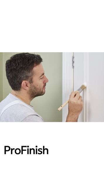 ProDec Professional Brush 21 mm &ndash; for Details and Frames &ndash; Synthetic Bristles, Slim Wooden Handle, Beige
