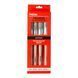 Set 4 Pensule Sash ProDec &ndash; 15mm, 18mm, 21mm, 25mm &ndash; Filament Sintetic Conic, Maner Lemn &ndash; Pentru Detalii si Finisaje de Precizie