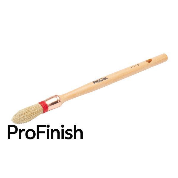 Pensula Sash Profesionala ProDec 15mm &ndash; Par Alb Conic Manual, Maner Subtire din Lemn Lacuit &ndash; Pentru Detalii si Finisaje Fine