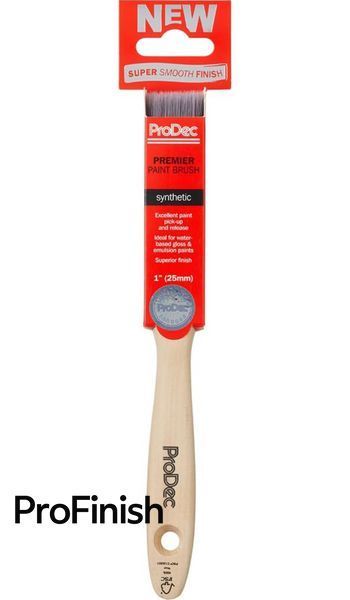 ProDec Professional Brush &ndash; 25 mm &ndash; synthetic bristles, wooden handle, ideal for precise finishes and fine touch-ups