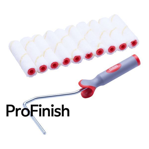 ProDec Advance &ndash; Set de 11 bucati Mini Role din Microfibra cu Peri Scurti de 10 cm si Cadru