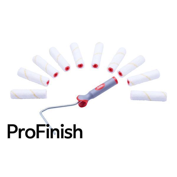 ProDec Advance &ndash; Set de 11 bucati Mini Role din Microfibra cu Peri Scurti de 10 cm si Cadru