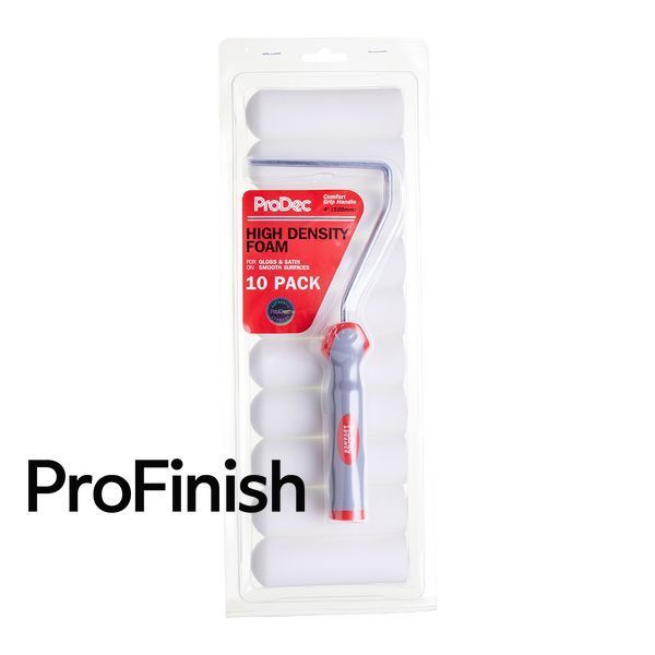 ProDec Roller Set &ndash; 11 Pieces, 100 mm High-Density Foam Rollers with Ergonomic Frame