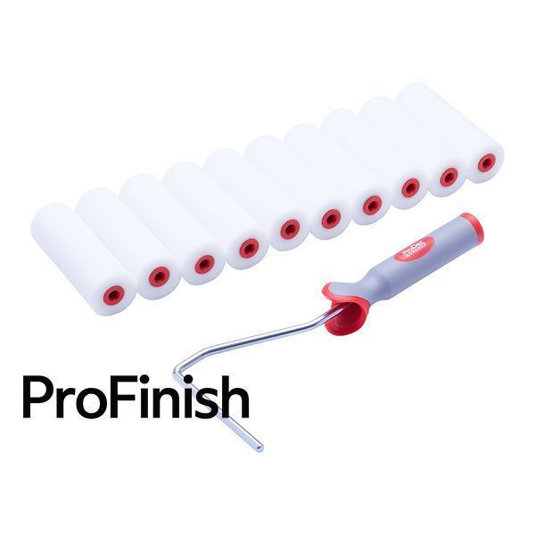 ProDec Roller Set &ndash; 11 Pieces, 100 mm High-Density Foam Rollers with Ergonomic Frame