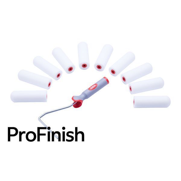 ProDec Roller Set &ndash; 11 Pieces, 100 mm High-Density Foam Rollers with Ergonomic Frame