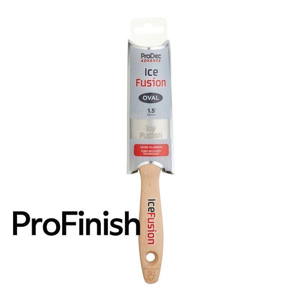 ProDec Advance Ice Fusion Oval Brush &ndash; 38 mm (1.5&rdquo;) &ndash; ideal for Water-Based and Specialty Paints, Gray