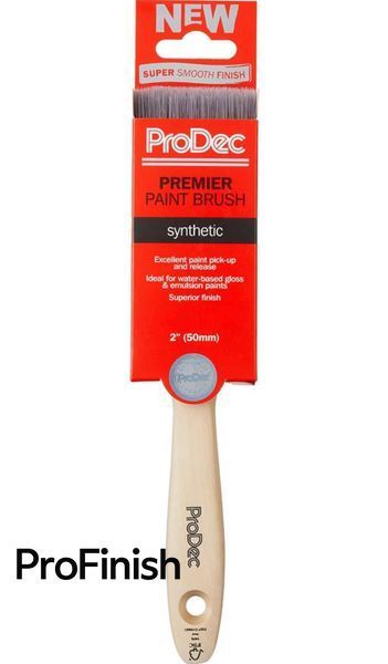 Pensula Profesionala ProDec 2" (50mm) &ndash; Filamente Sintetice de Inalta Calitate, Maner Lemn Ergonomic, Ideala pentru Emulsii, Lacuri, Vopsele pe Baza de Apa si Satinate, Bej