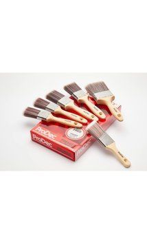 ProDec Brush Set &ndash; 2x 1.5" (38mm), 2x 2" (50mm), 1x 3" (75mm) + 1x Free Angled Brush &ndash; Synthetic Filaments, Wooden Handle, Water-Based Paints, Varnishes, and Stains