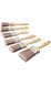 ProDec Brush Set &ndash; 2x 1.5" (38mm), 2x 2" (50mm), 1x 3" (75mm) + 1x Free Angled Brush &ndash; Synthetic Filaments, Wooden Handle, Water-Based Paints, Varnishes, and Stains